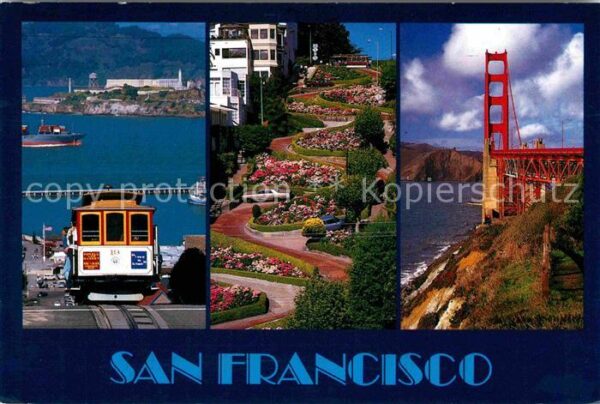 San Francisco California Cable Car Serpentinen Golden Gaste Brid