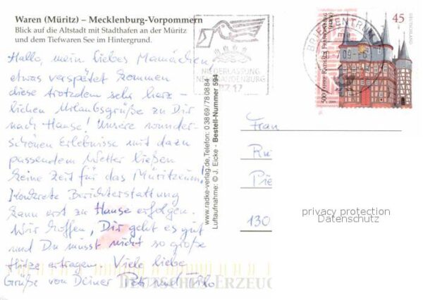 Waren Mueritz Altstadt mit Stadthafen und Tiefwarense – Bild 2
