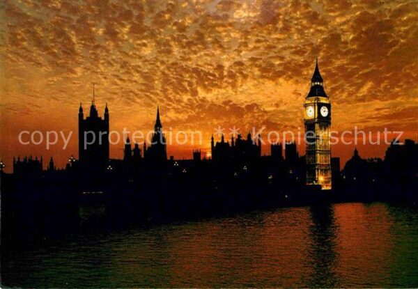 London Sunset over Houses of Parliament
