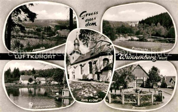 Wuennenberg Bad Aamühle Schwanenteich Katholische Kirch