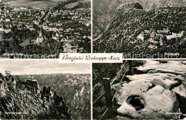 Thale Harz Teilansicht Rosstrappfelsen Hufeindruck