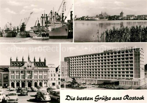 Rostock Hafen Rathaus Teilansicht Hotel Warnow