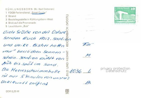 Kuehlungsborn Ostseebad Feriendienst Ernst Grube Strand Leuchtt – Bild 2