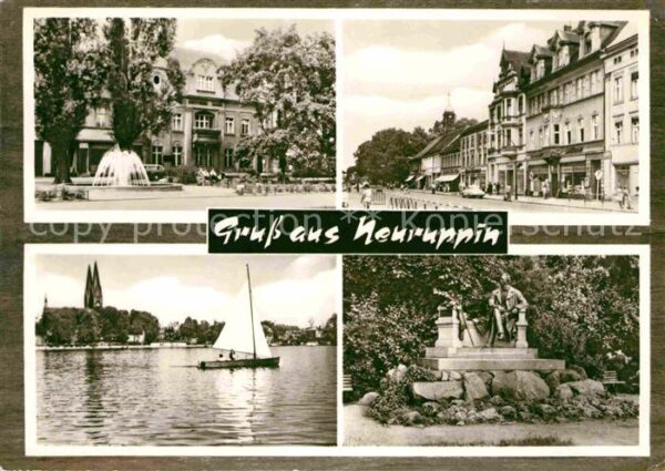 Neuruppin Denkmal Brunnen Segelboot