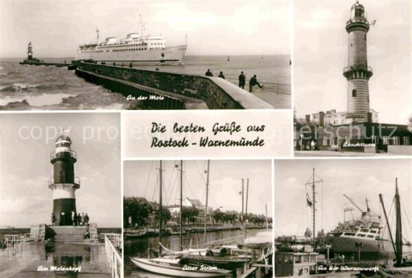 Rostock-Warnemuende Leuchtturm Mole Warnowwerft
