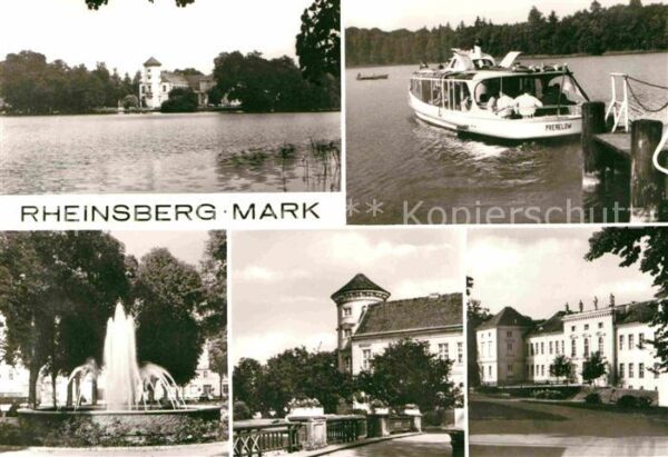 Rheinsberg Brunnen Schloss Park Personenschiff Pre