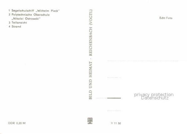 Prerow Ostseebad Segelschulschiff Wilhelm Pieck Polytech – Bild 2