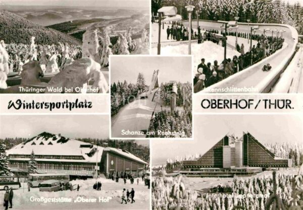 Oberhof Thueringen Gaststätte Oberer Hof Rennschlittenbahn