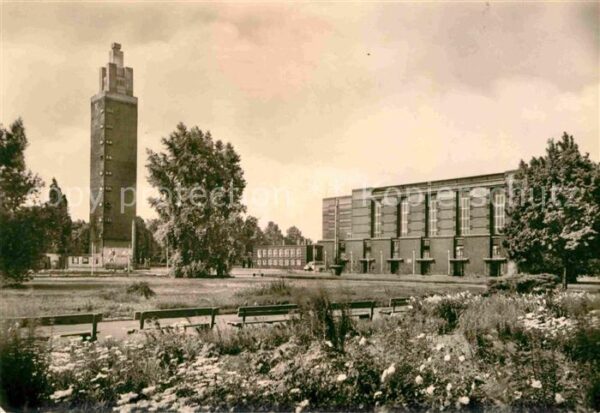 Magdeburg Aussichtsturm Stadthalle Kulturpark Rot