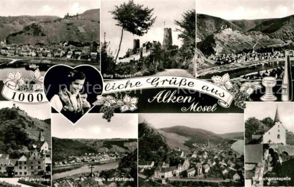 Alken Koblenz Teilansicht Burg Thurant Malerwinkel Ka