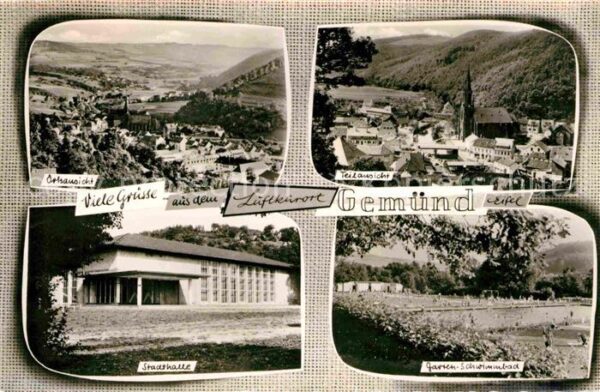 Gemuend Eifel Panorama Teilansicht Stadthalle Garten