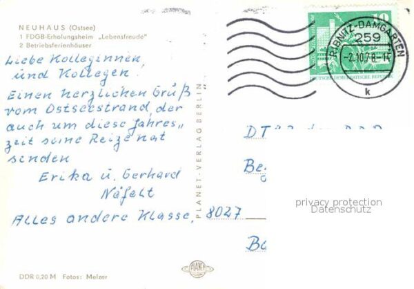 Neuhaus Dierhagen FDGB Erholungsheim Lebensfreude Betrieb – Bild 2