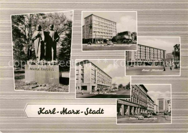 Karl-Marx-Stadt Marx Engels Denkmal Cafe Freundschaft H