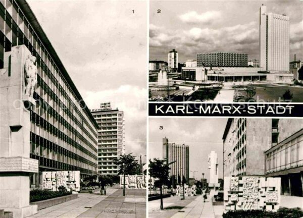 Karl-Marx-Stadt Ensemble Lobgedichte Karl Marx Allee St