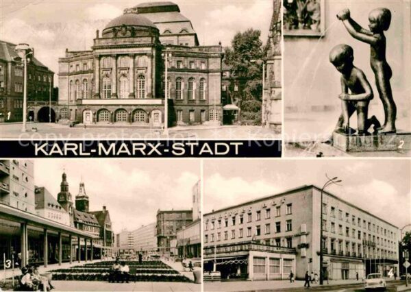 Karl-Marx-Stadt Theater Brunnen Str der Nationen Rosenh