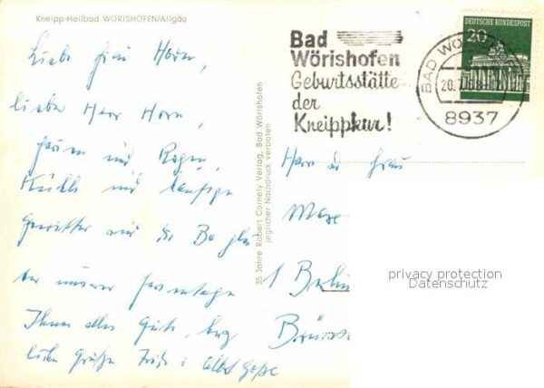Bad Woerishofen Kurhaus Ortsblick mit Kirchen Wassertre – Bild 2