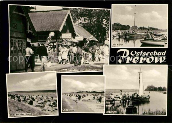 Prerow Ostseebad Strandstrasse Hafen und Strandpartien