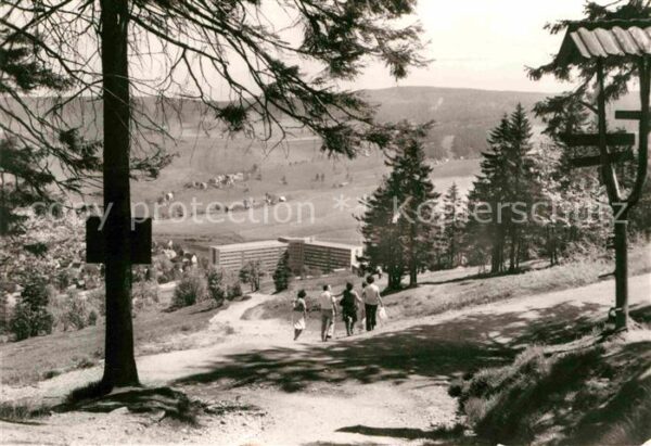 Oberwiesenthal Erzgebirge Blick vom Eckbauer FDGB Erholungsheim A