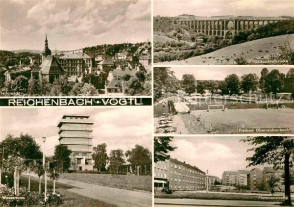 Reichenbach Vogtland Panorama Göltzschtalbrücke Freibad Wass