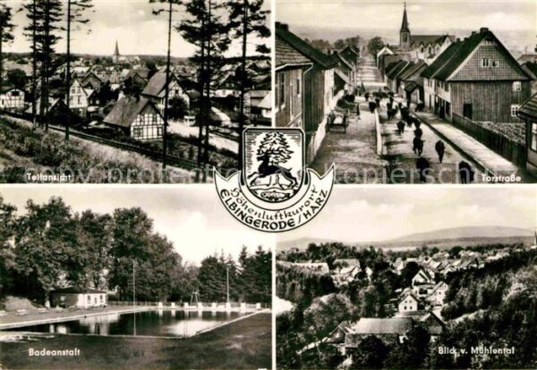Elbingerode Harz Teilansicht Torstrasse Badeanstalt Mühl