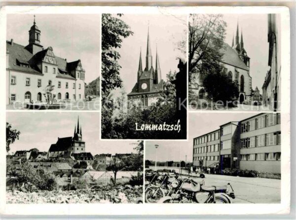 Lommatzsch Brunnen Kirchen Strassenpartie