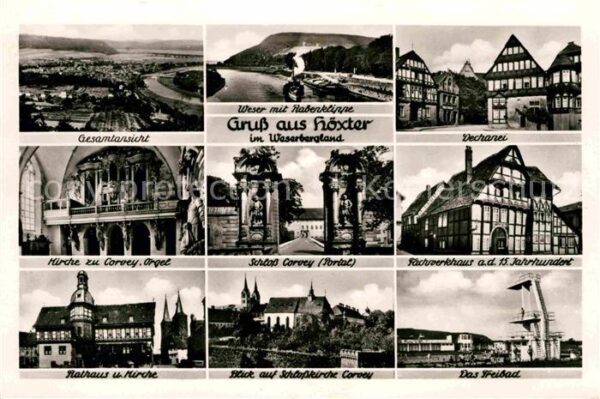 Hoexter Weser Rabenklippe Fachwerk Kirche Rathaus Sch