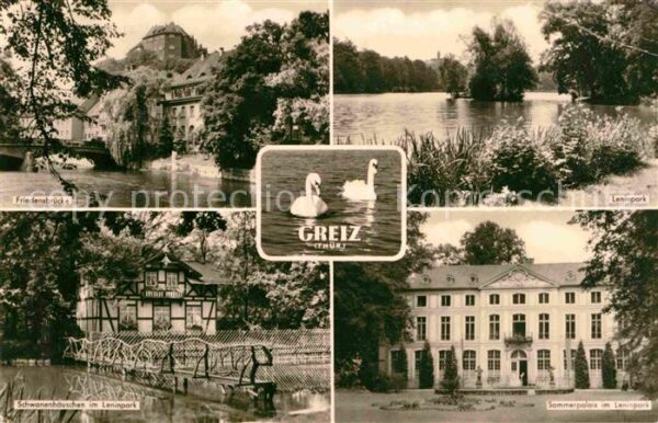 Greiz Thueringen Friedensbrücke Leninpark Schwanenhäusch