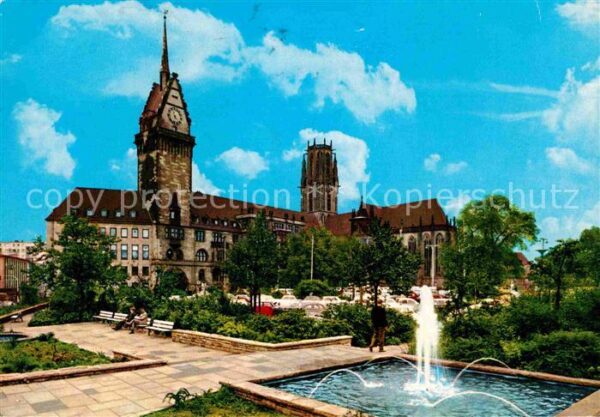 Duisburg Ruhr Rathaus Park Brunnen