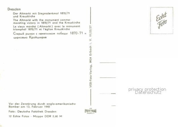 Dresden Altmarkt Siegesdenkmal Kreuzkirche – Bild 2