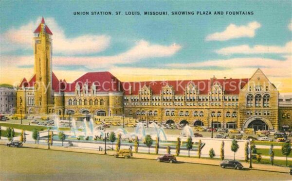St Louis Missouri Union Station showing Plaza and Fountai
