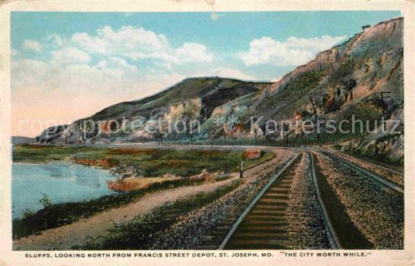 St Joseph Missouri Bluffs looking North from Francis Stree
