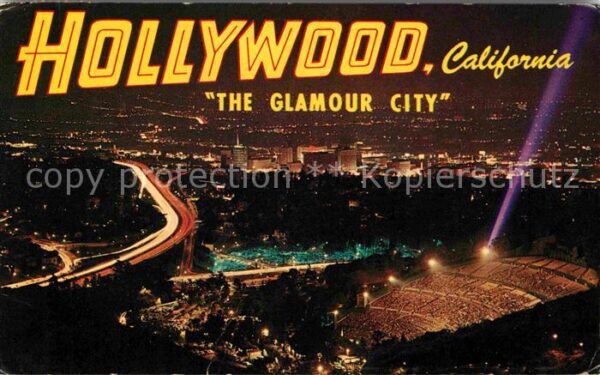 Hollywood California The Glamour City at night