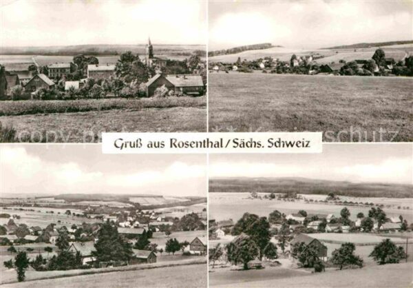 Rosenthal-Bielatal Ortsansicht mit Kirche Landschaftspanor