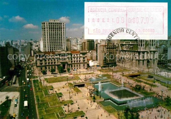São Paulo Vista da Praca da Se com Fonte Luminosa