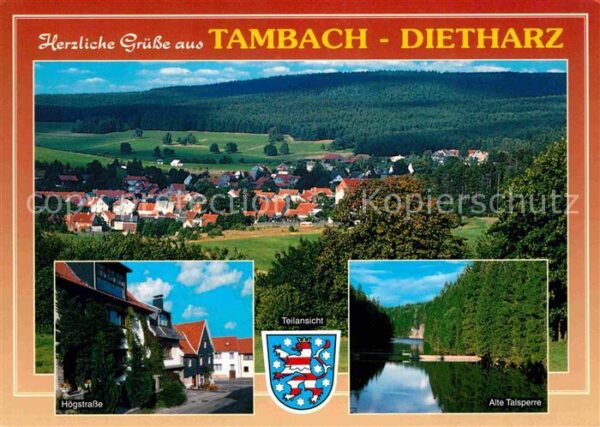 Tambach-Dietharz Panorama Högstrasse Alte Talsperre Wapp