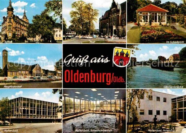 Oldenburg Niedersachsen Schloss Post Schlosspark Cäcilienbrücke