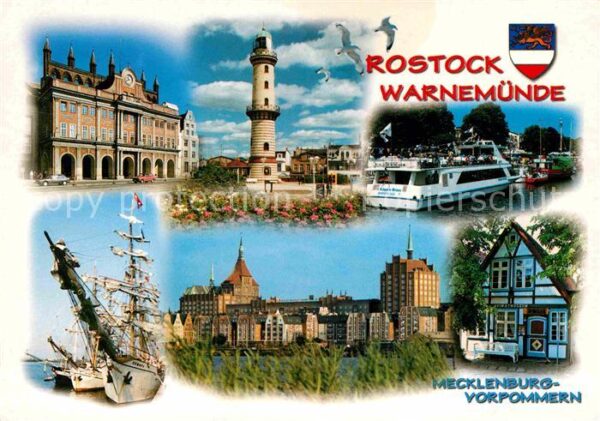 Warnemuende Ostseebad Leuchtturm Fahrgastschiff Alter Strom A