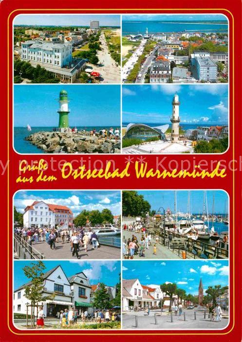 Warnemuende Ostseebad Teilansichten Leuchtturm Teepott Hafen