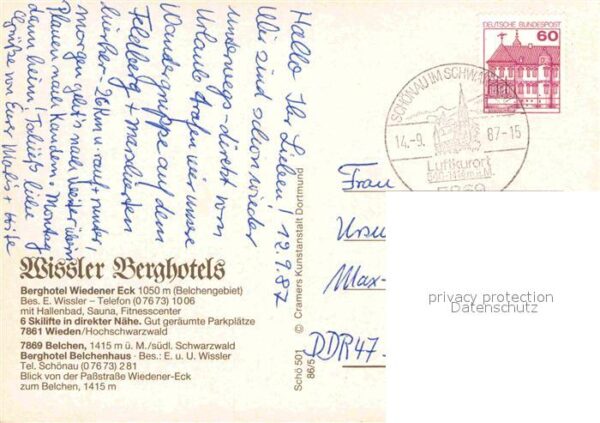 Belchen Baden Hotel Belchenhaus Schwarzwald Fliegerau – Bild 2