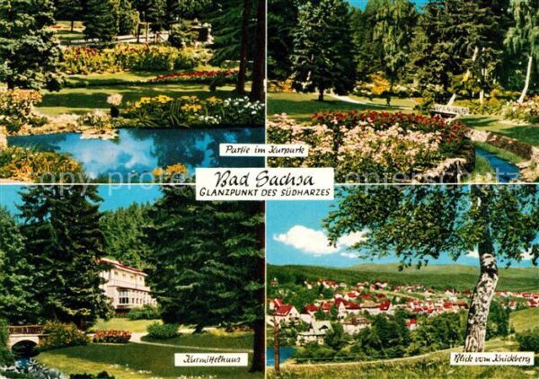 Bad Sachsa Harz Kurpark Kurmittelhaus Panorama Blick vo