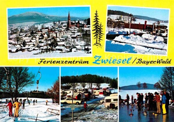 Zwiesel Niederbayern Ortsansicht mit Kirche Ferienzentrum Ca