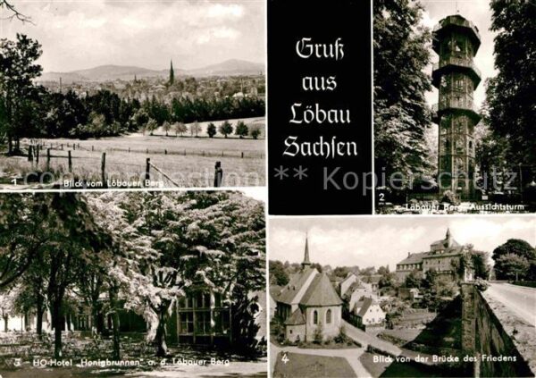 Loebau Sachsen Blick vom Löbauer Berg Aussichtsturm HO