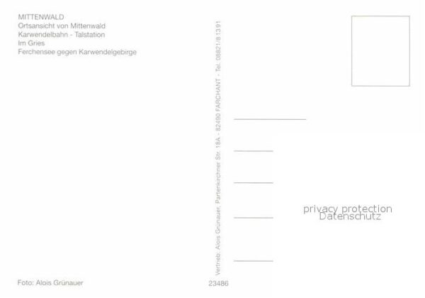Mittenwald Bayern Ortsansicht Cafe Konditorei Fassadenmal – Bild 2