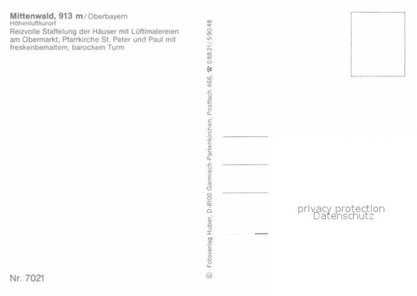 Mittenwald Bayern Häuser am Obermarkt Kirche Höhenluftkur – Bild 2
