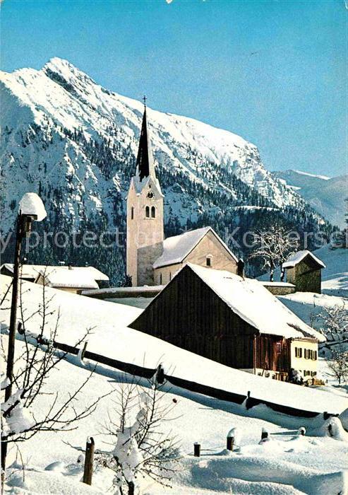Tiefenbach Oberstdorf Ortsansicht mit Kirche Winterpanorama A