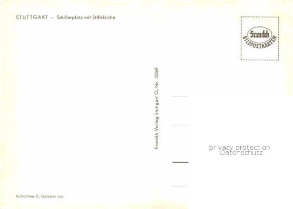 Stuttgart Schillerplatz mit Stiftskirche Denkmal – Bild 2