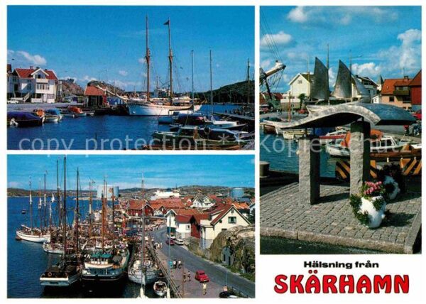 Skaerhamn Hafen Segelschiffe Denkmal Skulptur