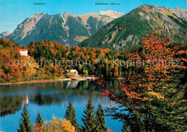 Oberstdorf Freibergsee mit Nebelhorn Herbststimmun