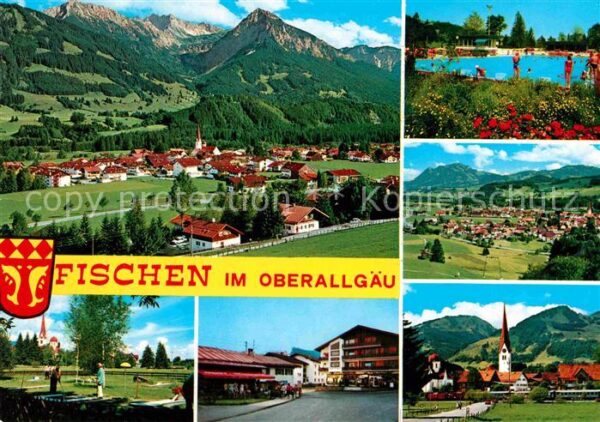 Fischen Allgaeu Ortsansichten Schwimmbad Minigolf Allgä