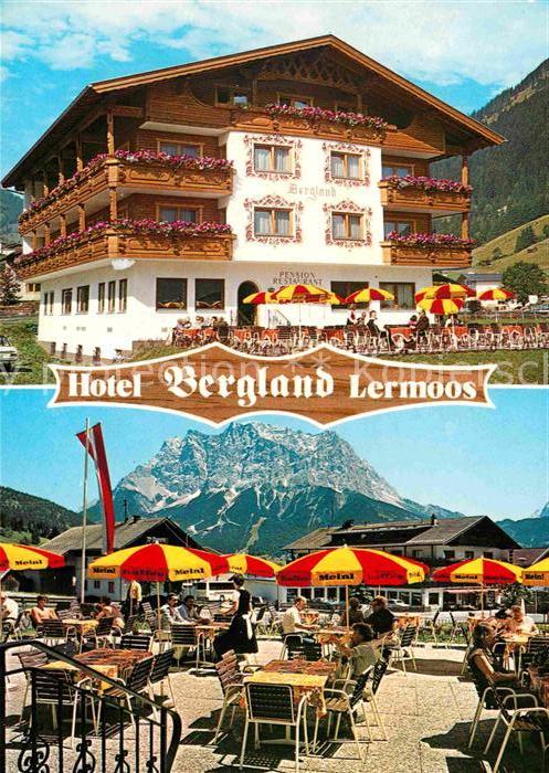 Lermoos Tirol Hotel Bergland Terrasse Wettersteingebi